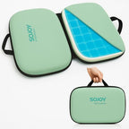 3-in-1 Foldable Gel Seat Cushion with Memory Foam Ergonomic Portable Cushion for Back Pain & Tailbone Relief - Perfect for Office Chair, Airplane Travel & Stadium Seats (18.5" x 15" x 2" Green) (Green)