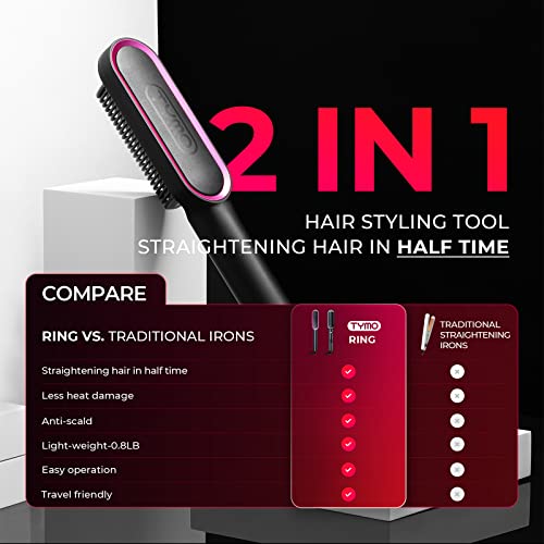 Hair Straightener Brush (Black)