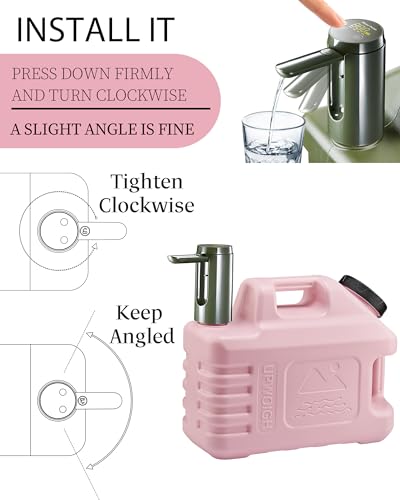 3.5 Gallon Water Jug with Rechargeable Touch Pump (Nature Pink / 3.5 Gal)