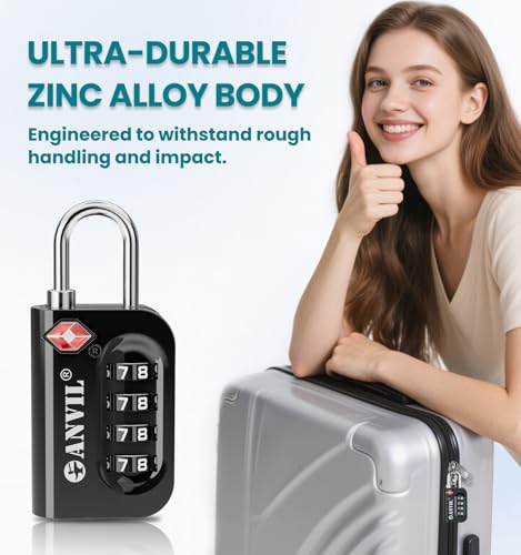 TSA Approved Luggage Lock (BLACK 6 PACK)