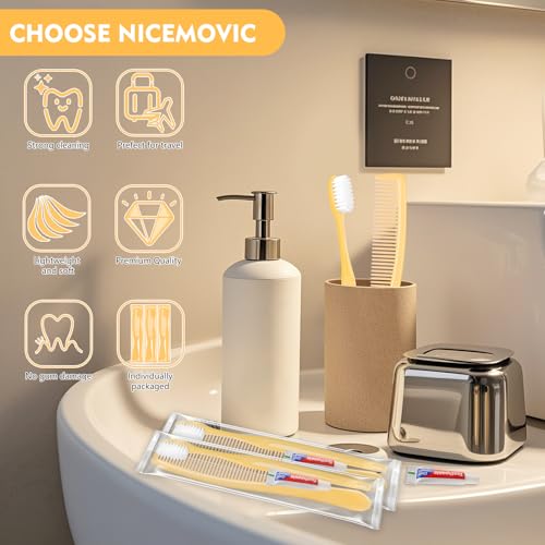 100 Pack Disposable Toothbrushes with Toothpaste and Comb