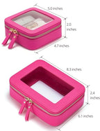 Clear Makeup Case Toiletry Bag Travel Medium Clear Cosmetic Bag with Zipper (Hot Pink / Mini & Medium)