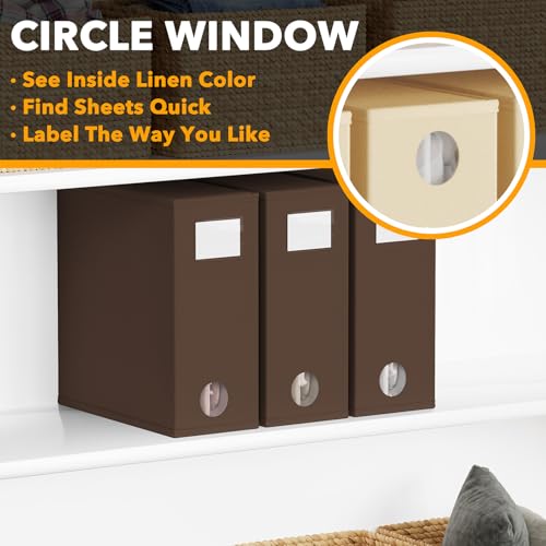 3 Pack Bed Sheet Organizers and Storage (3 Pack / Brown)