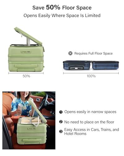 Expandable Large Checked Luggage (Bamboo Green / 28 Inch EXT)