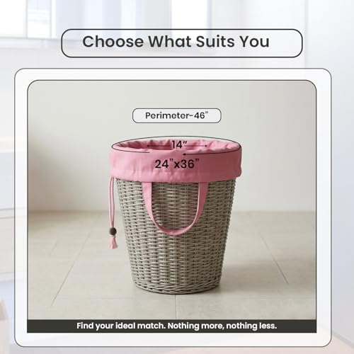 LFH Home Large Premium Cotton Rich Canvas Laundry Bag with Drawstring and Handles Heavy Duty (24"x36" (Pack of 4) / Pink)