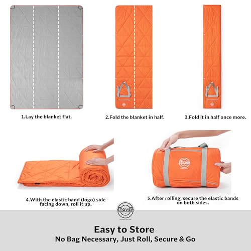 Large Waterproof Outdoor Stadium Blanket (01 - Game Day Orange)
