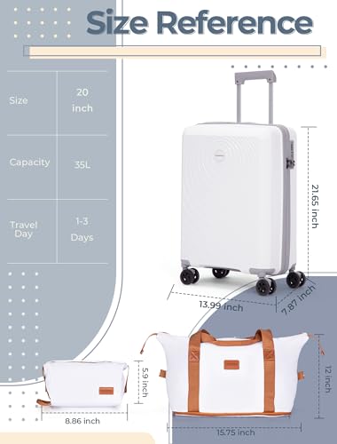 Luggage Sets 3 Piece (White / 3 Piece Sets (21/Db/Tb))