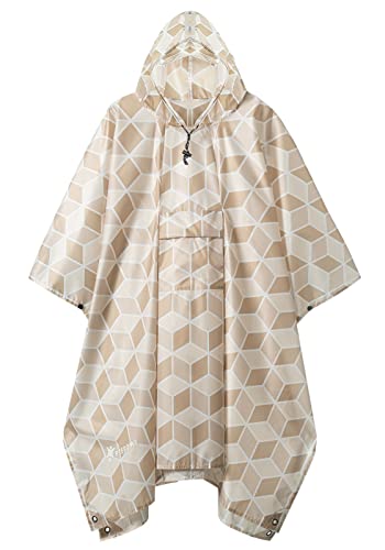 Hooded Rain Poncho for Adult with Pocket (Parallelogram)