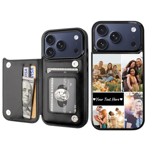 Custom Wallet Phone Case for iPhone 17 Pro (Black-D / iPhone 17 Pro)