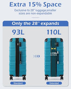 Hardside ABS Luggage (dark green / 3 Piece Set)