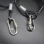 1/8"(3mm) Wire Diam Stainless Steel Cable Eyelets Loops Short Rope Lanyard Safety Tether Chain Lock with Vinyl Coated Cover, 15Pcs 8" Long Black (8 inches - 15 Pcs / Black-B)