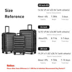 Luggage Sets 3 Piece Hardshell 20" (Black / 3-Piece Set (20/24/28))