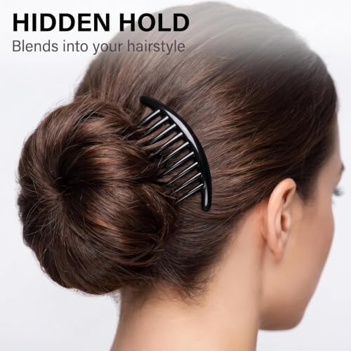 3 Pcs Plastic Hair Side Combs French Twist Comb Tortoise Side Combs Hair Clip Comb Accessories with Seven Teeth for Women Girls Hair Combs Styling Tools and Appliances