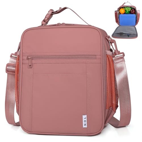 NOL Nylon Waterproof Kids Lunch Bag (Dark pink / Vertical (7 Liters))