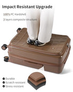 Expandable Top Opening 28 Inch Checked Luggage with Spinner Wheels (Chocolate Brown / 28-Inch Checked-Large)