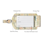 2 Pack Luggage Tags Leather Name ID Labels with Privacy Cover (Postmark)