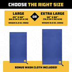 Microfiber Camping Towel (Royal Blue / Large (24x48) + Washcloth (12x12))
