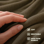 Apear 16-in-1 Soft Travel and Airplane Blanket with Bag Viscose from Bamboo (Olive/Black)