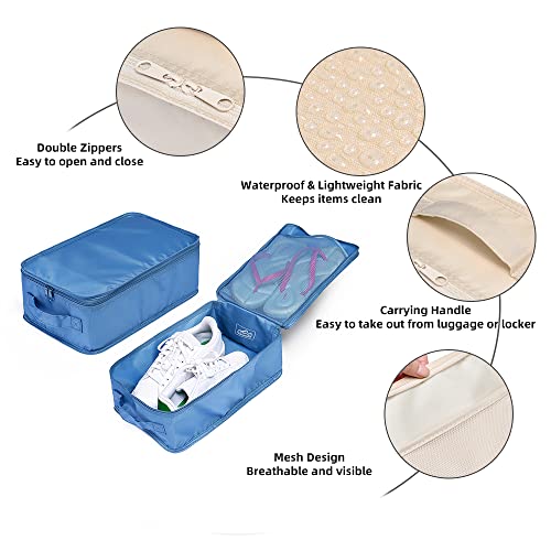 Travel Shoe Bags (Sea Blue / 2+2 Packs)