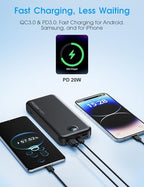 Portable Charger 10000mAh PD20W w (Matte Black)