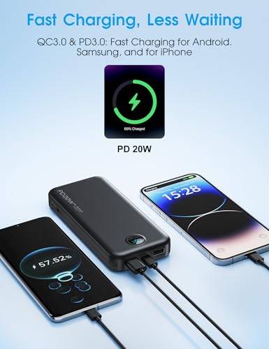 Portable Charger 10000mAh PD20W w (Matte Black)