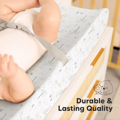 2 Pack Organic Changing Pad Covers for Girl (DinoDood)