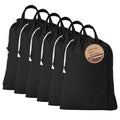 LFH Home Large Premium Cotton Rich Canvas Laundry Bag with Drawstring and Handles Heavy Duty (28”x40” (Pack of 6) / Black)