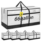 4 Pcs 66 Gallon Extra Large Moving Bags Heavy Duty Storage Bag (66 Gallon / Black and White)