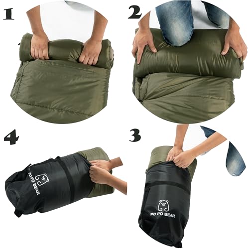 0 Degree Sleeping Bag for Adults (0F-84" x 40" Left Zip / Green)