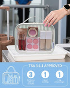TSA Approved Clear Toiletry Bag for Travel (Y-Mint Green Stripe)