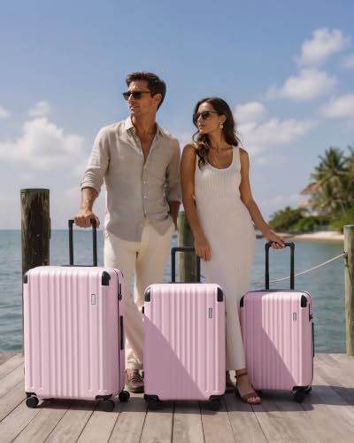 Luggage Set Light and Durable Hardshell (Light Pink2.0 / 3-Piece Set (20/24/28))