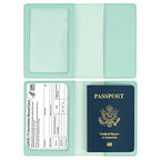 2 Pack Passport covers and Vaccine Card Holder PU Leather Passport Wallet Vaccine Case Protector Slot Travel Passport Wallets for Women & Men (Green)