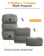 Inflatable Foot Rest Pillow for Airplane Travel (Dark Grey / 2 Pack (Regular Premium))