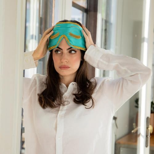 Breakfast at Drowsy Silk Sleep Mask (Breakfast Turquoise / 1 Count (Pack of 1))