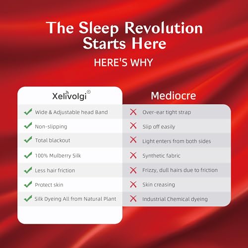 Silk Sleep Mask for Women and Men (Red)