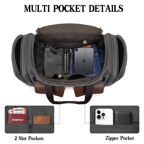 Canvas Duffle Bag for Men (Grey / X Large-60L)