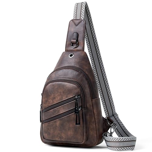 7L Crossboydy Sling Bag for Women Vegan Leather Crossbody Purse Fanny Pack Chest Bag for Travel (7L / 7l-coffee)