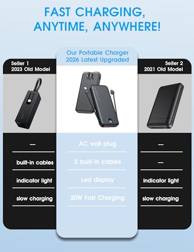 Portable Charger 10000mAh PD20W w (Matte Black)