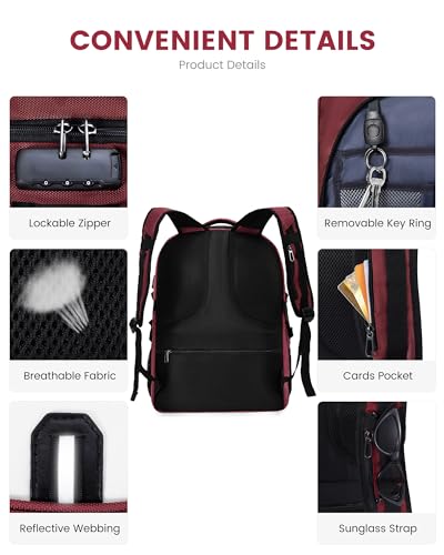 Large Laptop Backpack for Men (Red&white / 15.6 inch)