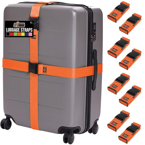 Heavy Duty Luggage Straps for Suitcase (Orange)