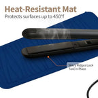 Silicone Heat Resistant Travel Mat Pouch for Hair Styling Tools (1 Pack / Navyblue)