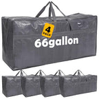 4 Pcs 66 Gallon Extra Large Moving Bags Heavy Duty Storage Bag (66 Gallon / Gray)