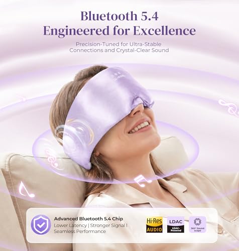 3D Silk Bluetooth Sleep Mask (Dark Purple)