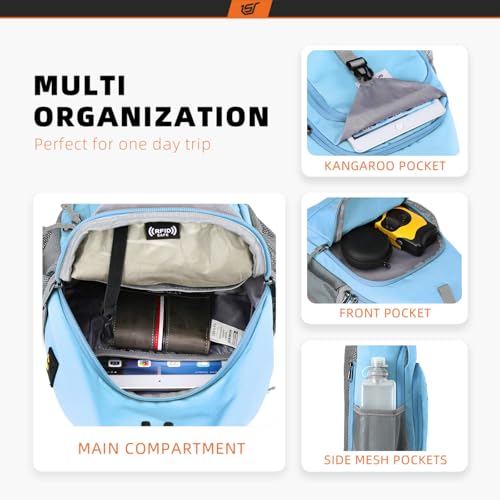 Sling Bag RFID Crossbody Sling Backpack Cross Body Shoulder Bag Travel Hiking Daypack for Women Men (Lightblue)