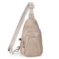 Crossbody Bags for Women Anti Theft Vegan Leather Sling Bag RFID Blocking Chest Bag for Travel (Grey-02)