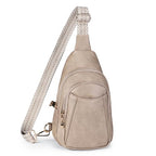 Crossbody Bags for Women Anti Theft Vegan Leather Sling Bag RFID Blocking Chest Bag for Travel (Grey-02)