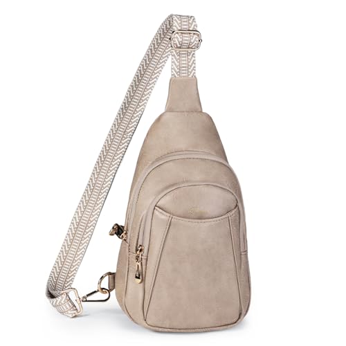 Crossbody Bags for Women Anti Theft Vegan Leather Sling Bag RFID Blocking Chest Bag for Travel (Grey-02)