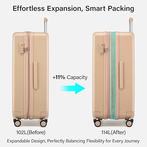 Expandable Large Checked Luggage (Cuba Sand / 28 Inch EXT)