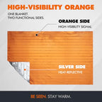 Emergency Blanket Orange Mylar Thermal Space Survival Gear &Supplies 4 (Orange / 4 Pack)