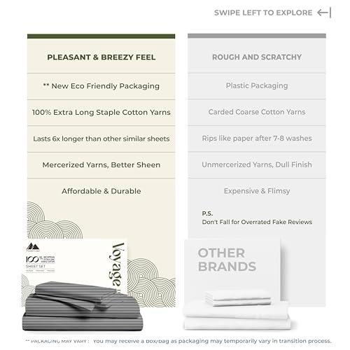 100% Egyptian Cotton Split King Sheets Sets for Adjustable Bed (Split King / 22 - Striped Dark Grey)
